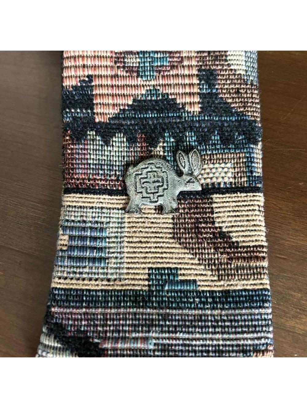 Vintage Southwest Woven Pouch Armadillo Tapestry Coin Bag Boho